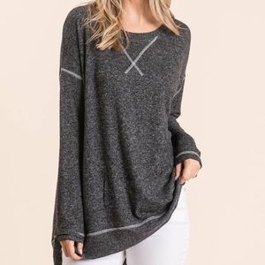 Charcoal grey long sleeve top